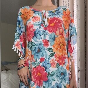 Floral Multicolor Kaftan Dress